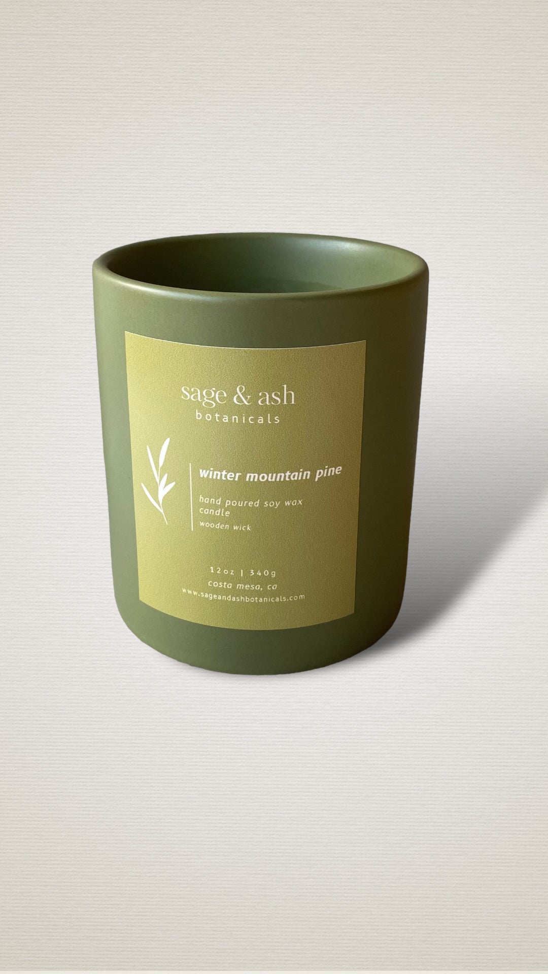 Winter Mountain Pine 12oz Ceramic Tumbler Candle Soy Wax Classic Colle –  sage & ash botanicals candle co