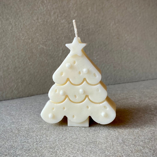 Small Christmas Tree Pillar Candle