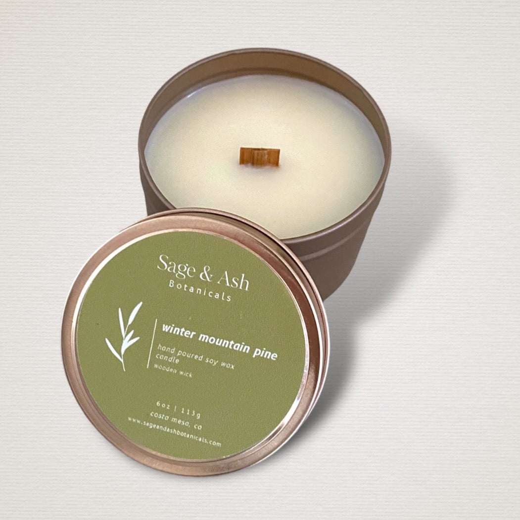 Winter Mountain Pine 6oz Tin Can Candle