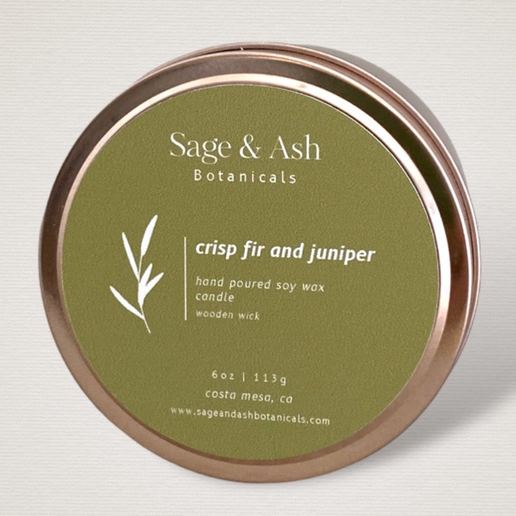 Crisp Fir and Juniper 6oz Tin Can Candle