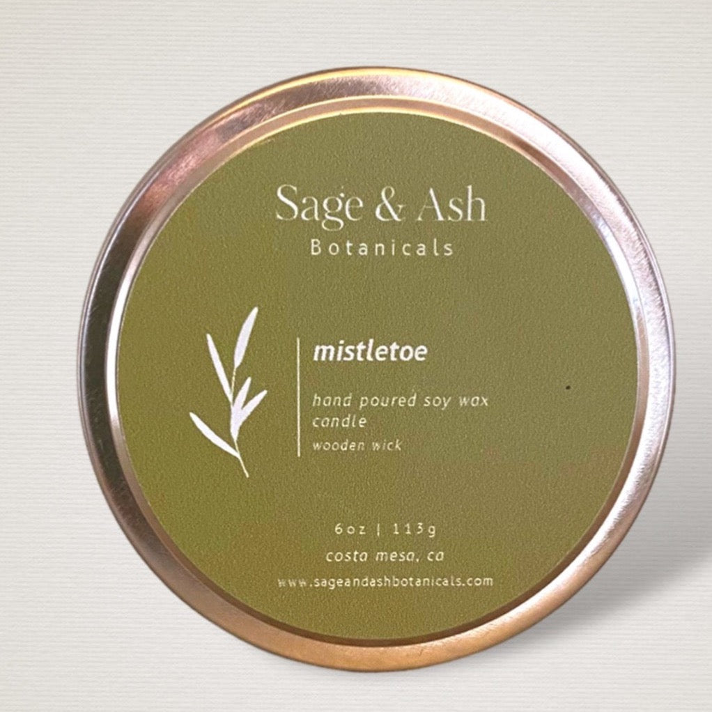 Mistletoe 6oz Tin Can Candle