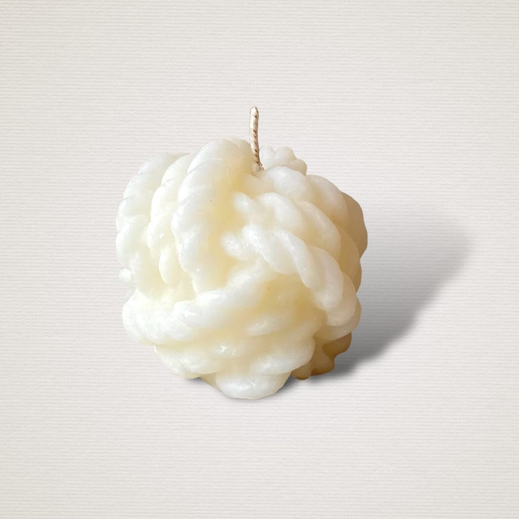 Small Yarn Ball Pillar Candle